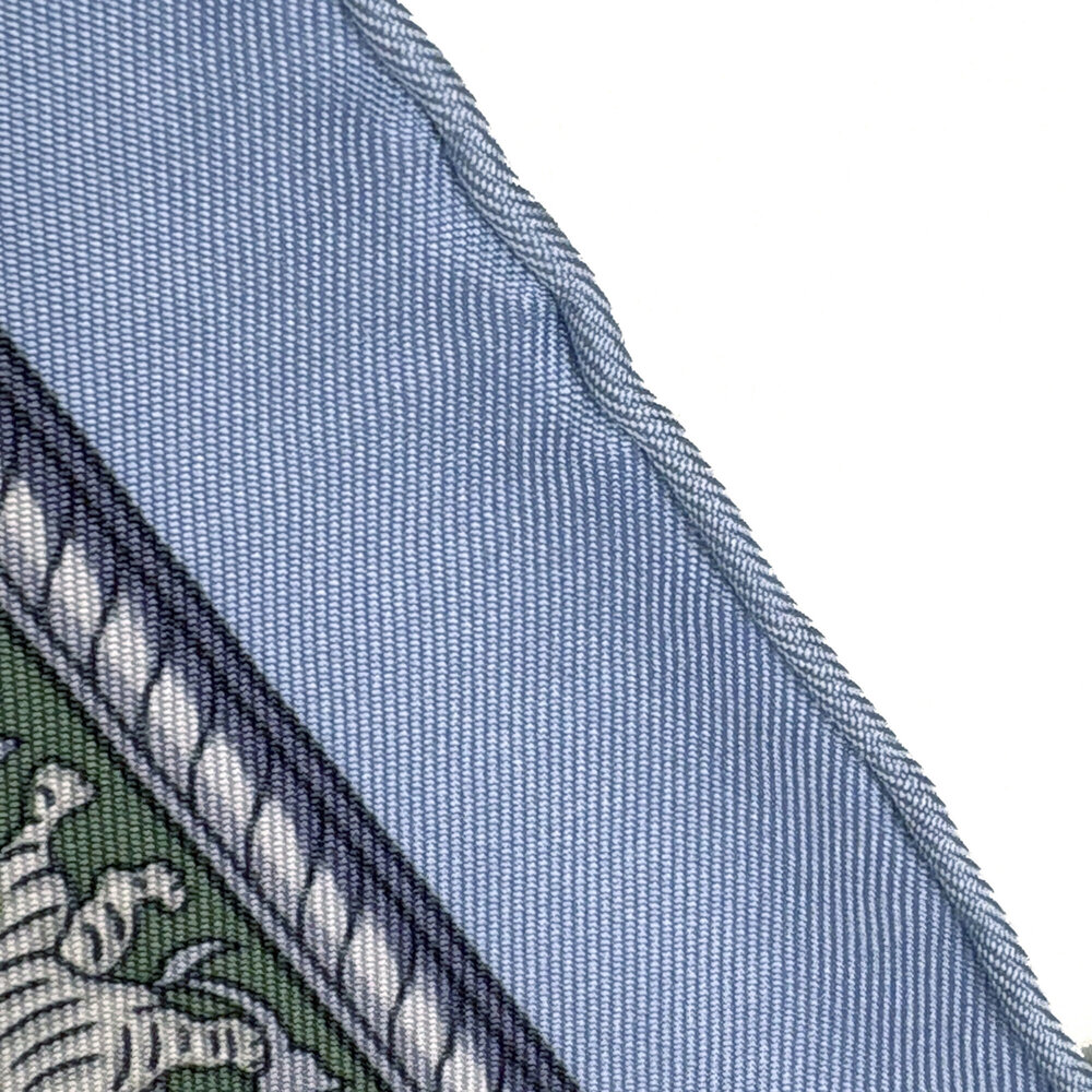 HERMES Blue Silk Scarf - Picture 3 of 4